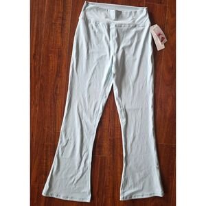 Sunzel Women XL Light Blue High Waisted Flare Yoga Pants Bootcut Leggings NWT